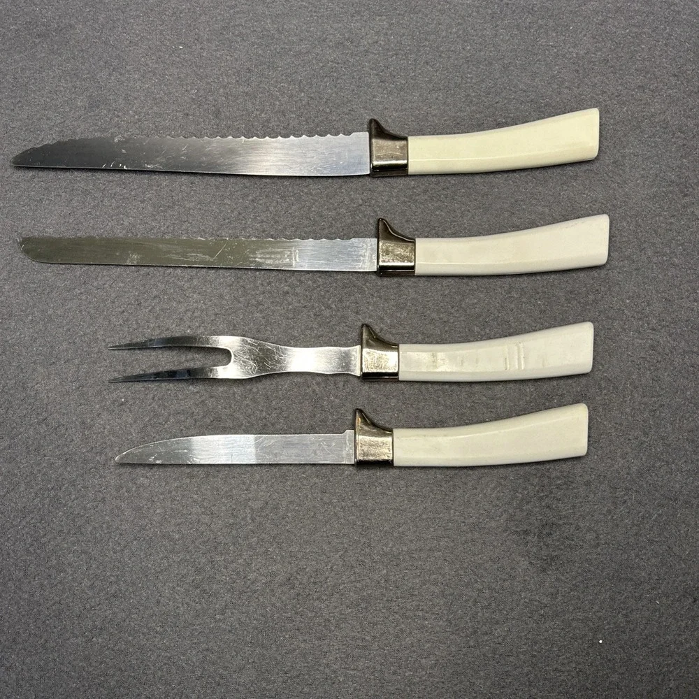 Vintage Lifetime‎ Cutlery 4-Piece Knife Set Sheffield England Cornflower Pattern